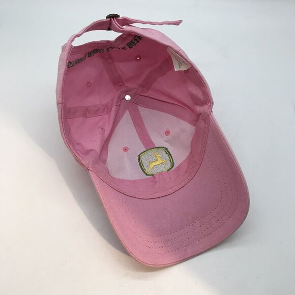 John Deere Women's Adjustable Hat Pink Embroidered Logo Owners Edition Ball Cap - Picture 9 of 10